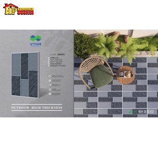 GẠCH LÁT SÂN VƯỜN 42X60 SẮC MÀU XÁM ĐẬM LỢT XẾP SOLE CAO CẤP GIÁ RẺ