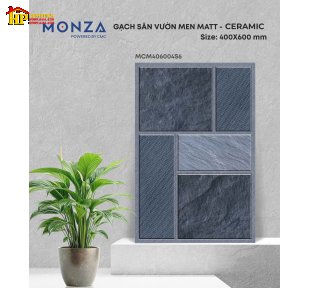 GẠCH LÁT SÂN 40X60 SẮC MÀU XÁM HỌA TIẾT VÂN ĐÁ GHÉP KẾT HỢP VÂN ĐÁ XÉO CAO CẤP  GIÁ RẺ