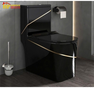 BÀN CẦU KHỐI MÀU ĐEN CHỈ VÀNG NÚT LỆCH CAO CẤP GIÁ RẺ