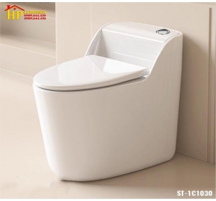 BÀN CẦU MỘT KHỐI TRẮNG NÚT LỆCH 1030 CAO CẤP GIÁ RẺ