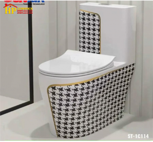 BÀN CẦU KHỐI TRẮNG CARO CHỈ VÀNG 114 CAO CẤP GIÁ RẺ