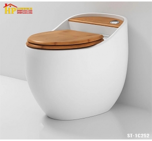 BÀN CẦU KHỐI QUẢ TRỨNG TRẮNG NẮP VÂN GỖ 252 CAO CẤP GIÁ RẺ