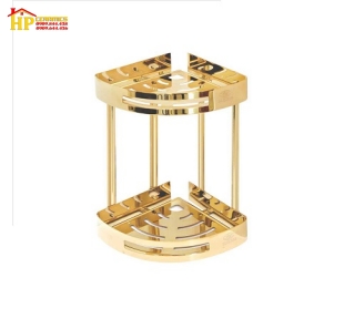KỆ GÓC 2 TẦNG ĐỒNG THAU MẠ VÀNG CAO CẤP KG-35