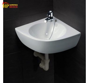 CHẬU LAVABO TREO TƯỜNG GÓC CAESAR L2014 CHÍNH HÃNG