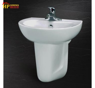 CHẬU LAVABO TREO TƯỜNG CHÂN NGẮN CAESAR L2150+P2441 CHÍNH HÃNG