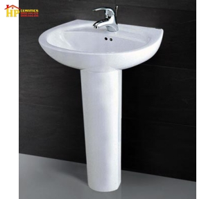 LAVABO TREO TƯỜNG CHÂN ĐỨNG CAESAR L2220+P2437 CHÍNH HÃNG