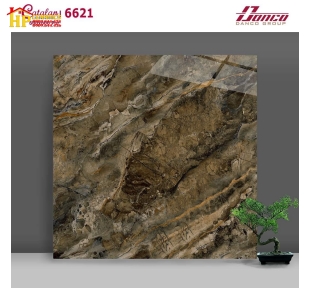 Gạch 60x60 Bóng Kiếng Vân Đá Nâu Porcelain