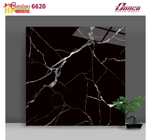 Gạch Ốp Lát 60x60 Catalan Đen Vân Trắng 