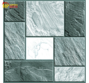 GẠCH LÁT SÂN VƯỜN 50X50 VÂN ĐÁ XÁM ĐẬM LỢT GHÉP 58006 CAO CẤP GIÁ RẺ