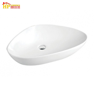 LAVABO SỨ TRẮNG ĐẶT BÀN HÌNH TAM GIÁC L6023