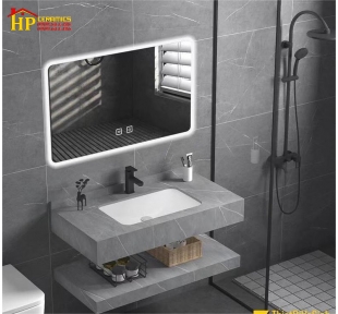 BÀN ĐÁ 2 TẦNG MÀU XÁM GHI