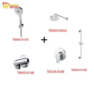 SEN TẮM ÂM TƯỜNG TOTO TBS04304B KÈM PHỤ KIỆN 4 MÓN
