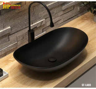 LAVABO ĐẶT BÀN THUYỀN ĐEN ST-LA03 CAO CẤP GIÁ RẺ