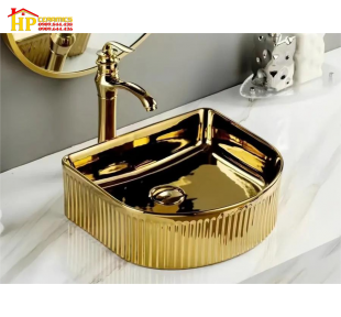 LAVABO SỨ MẠ VÀNG SANG TRỌNG LA-46