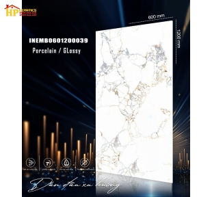 GẠCH LÁT NỀN 60X120 TRẮNG KHÓI VÂN VÀNG 039