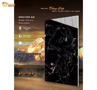 GẠCH LÁT NỀN 60X120 ĐEN VÂN CAM SIÊU BÓNG 015