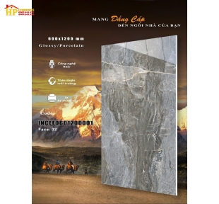GẠCH LÁT NỀN 60X120 VÂN ĐÁ MARBLE XÁM ĐẬM 001