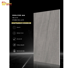 GẠCH LÁT NỀN 60X120 VÂN XÉO XÁM ĐẬM 030