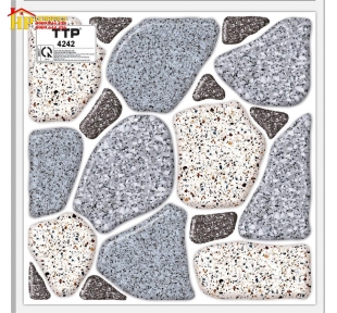 GẠCH SÂN VƯỜN 40X40 GIẢ SỎI XÁM XANH GIÁ RẺ