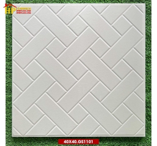 GẠCH SÂN VƯỜN 40X40 CHỮ NHẬT ĐANG KEM TRƠN 1101 CAO CẤP GIÁ RẺ