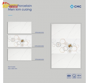 GẠCH 40X80 TRẮNG VÂN KHÓI ĐIỂM LỤC GIÁC BÔNG 001