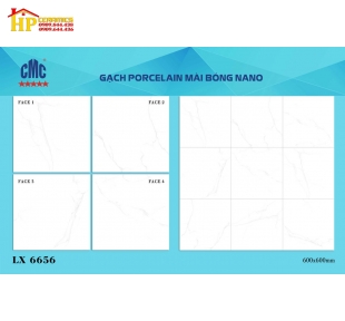 GẠCH 60X60 ĐÁ TRẮNG VÂN KHÓI 4FACE 6656