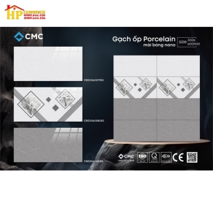 GẠCH 30X60 SIÊU BÓNG VÂN XÁM ĐÁ ĐIỂM BÔNG LỤC GIÁC