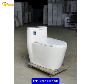 BÀN CẦU MÔT KHỐI TRẮNG NẮP UF 1711