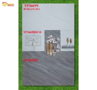 GẠCH 30X60 VÂN XÁM ĐIỂM BÌNH BÔNG GỖ 3669