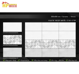 GẠCH 30X60 VÂN ĐÁ XÁM OO8 ĐIỂM BÔNG 3D