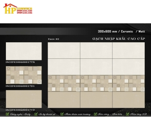 GẠCH 30X60 VÂN NÂU ĐIỂM VUÔNG BÔNG HIỆU ỨNG 3D