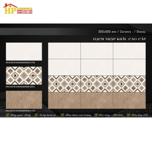 GẠCH 30X60 VÂN ĐÁ NÂU ĐIỂM HÌNH THOI 3D
