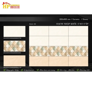 GẠCH 30X60 VÂN ĐÁ VÀNG 2MÀU ĐIỂM XANH NGỌC 3D