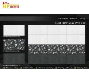 GẠCH 30X60 VÂN ĐÁ XÁM ĐIỂM BÔNG LY TI