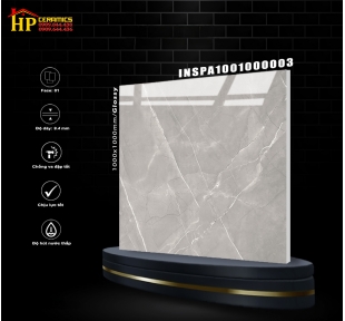 GẠCH 100X100 VÂN ĐÁ MARBLE XÁM ĐẬM 003 CAO CẤP