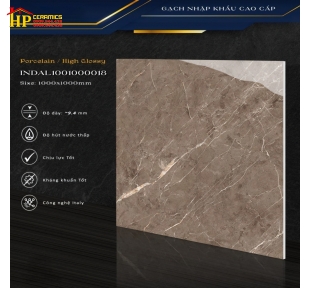 GẠCH 100X100 VÂN ĐÁ MARBLE NÂU SIÊU BÓNG