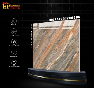 GẠCH 1200X1200 VÂN ĐÁ MARBLE NÂU 06 CAO CẤP