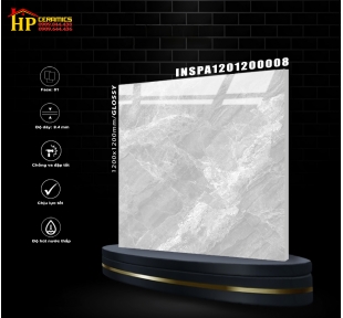 GẠCH 1200X1200 VÂN ĐÁ XÁM MARBLE 08 CAO CẤP