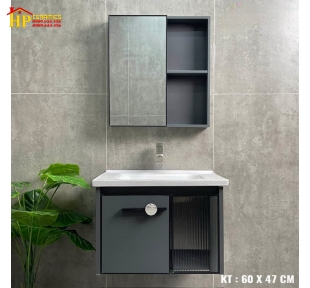 TỦ NHÔM 60X47 MÀU XÁM HAI CÁNH
