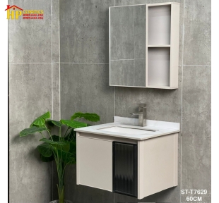 TỦ NHÔM LAVABO 60X47 MÀU VÀNG KEM 2 CÁNH