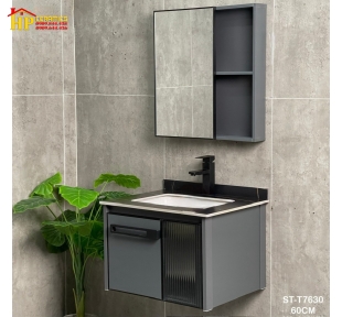 TỦ NHÔM LAVABO 60X47 MÀU XÁM 2 CÁNH 7630