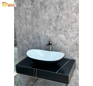 BÀN ĐÁ ĐEN 1 TẦNG CHỈ VÀNG