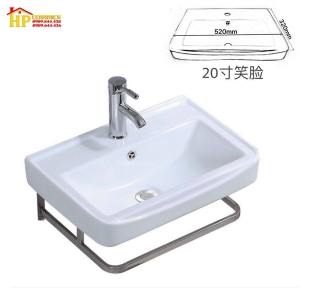 LAVABO SỨ TRẮNG CHÂN TREO INOX LB27
