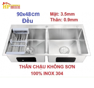 CHẬU RỬA CHÉN 2 HỘC ĐỀU 9048