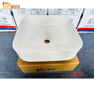 LAVABO HÌNH VUÔNG SỨ TRẮNG LB37