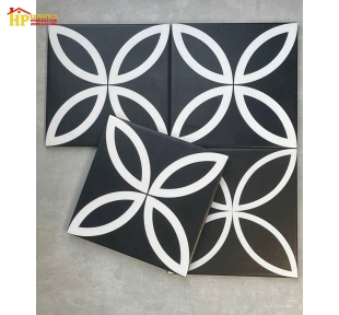 GẠCH BÔNG TRANG TRÍ NỀN ĐEN BÔNG TRẮNG