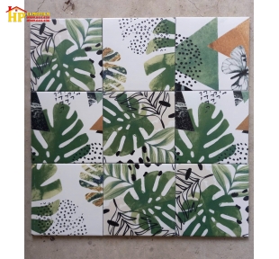 GẠCH TRANG TRÍ 20X20 TRẮNG LÁ XANH