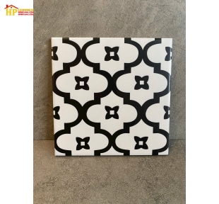 GẠCH LÁT NỀN 20X20 BÔNG ĐEN NỀN TRẮNG CỔ ĐIỂN CAO CẤP GIÁ RẺ