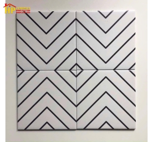 GẠCH TRANG TRÍ 20X20 TRẮNG CHỈ ĐEN