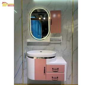 TỦ LAVABO HÒNG TRÒN 80 GƯƠNG LED